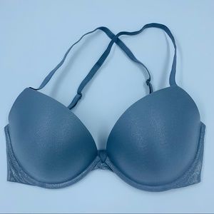 VICTORIA’S SECRET Silver Shimmer Padded Plunge Bra